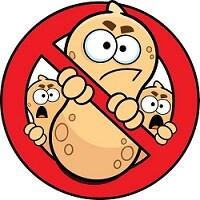 Picture of peanuts around a circle with a line through it